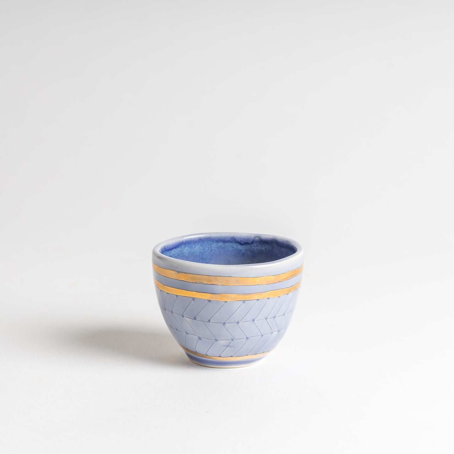 double gold line "יברכך "kiddush cup