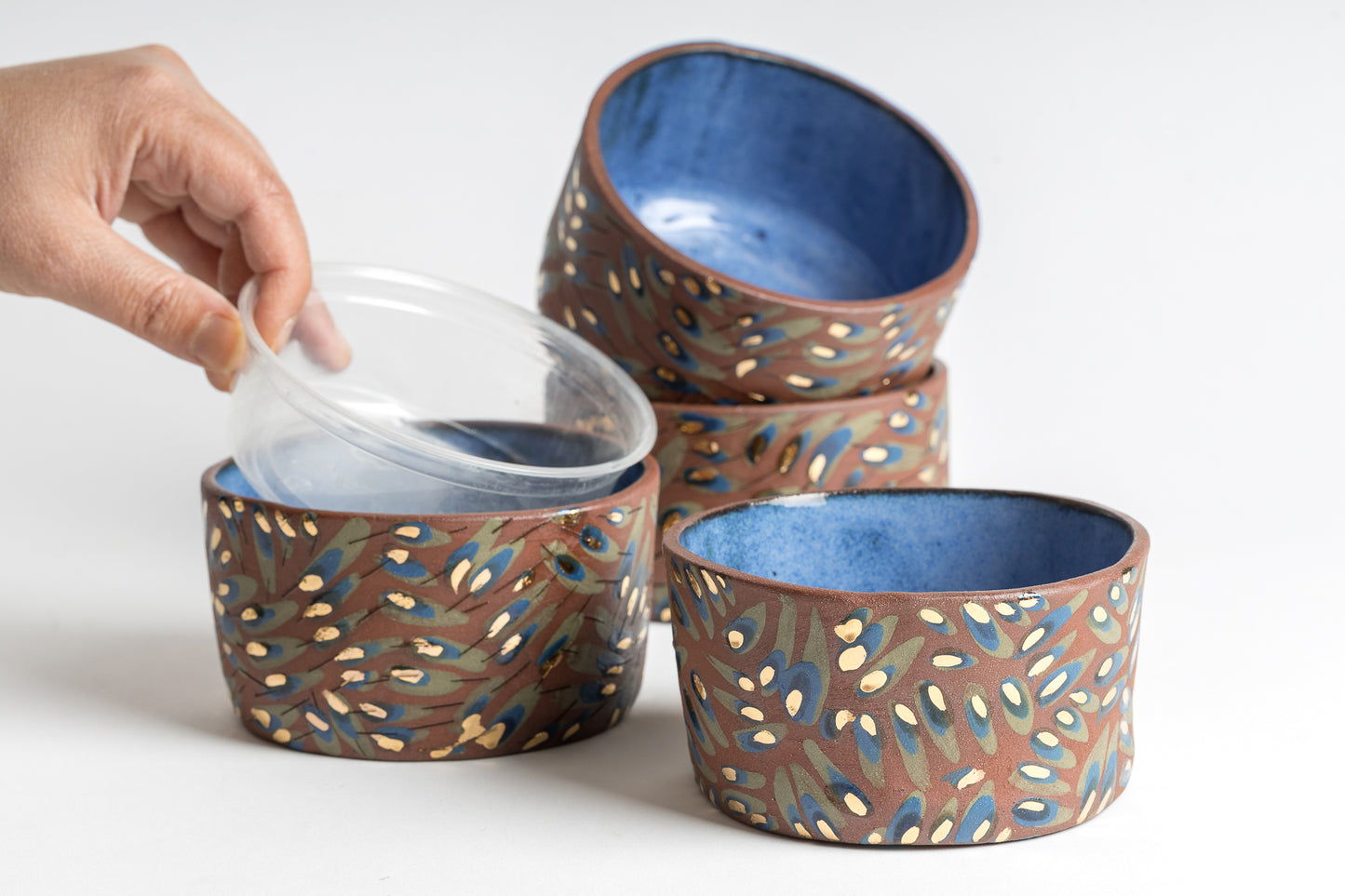 green peacock salad bowl