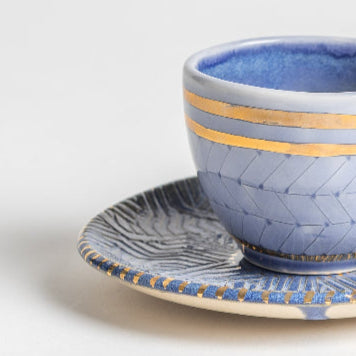 double gold line "יברכך "kiddush cup