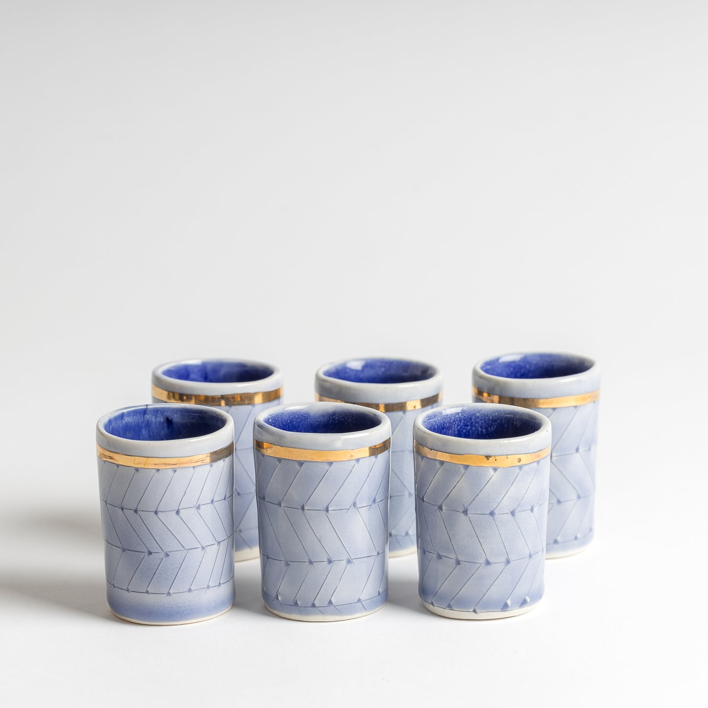 individual sky blue kiddush cups" bechers"