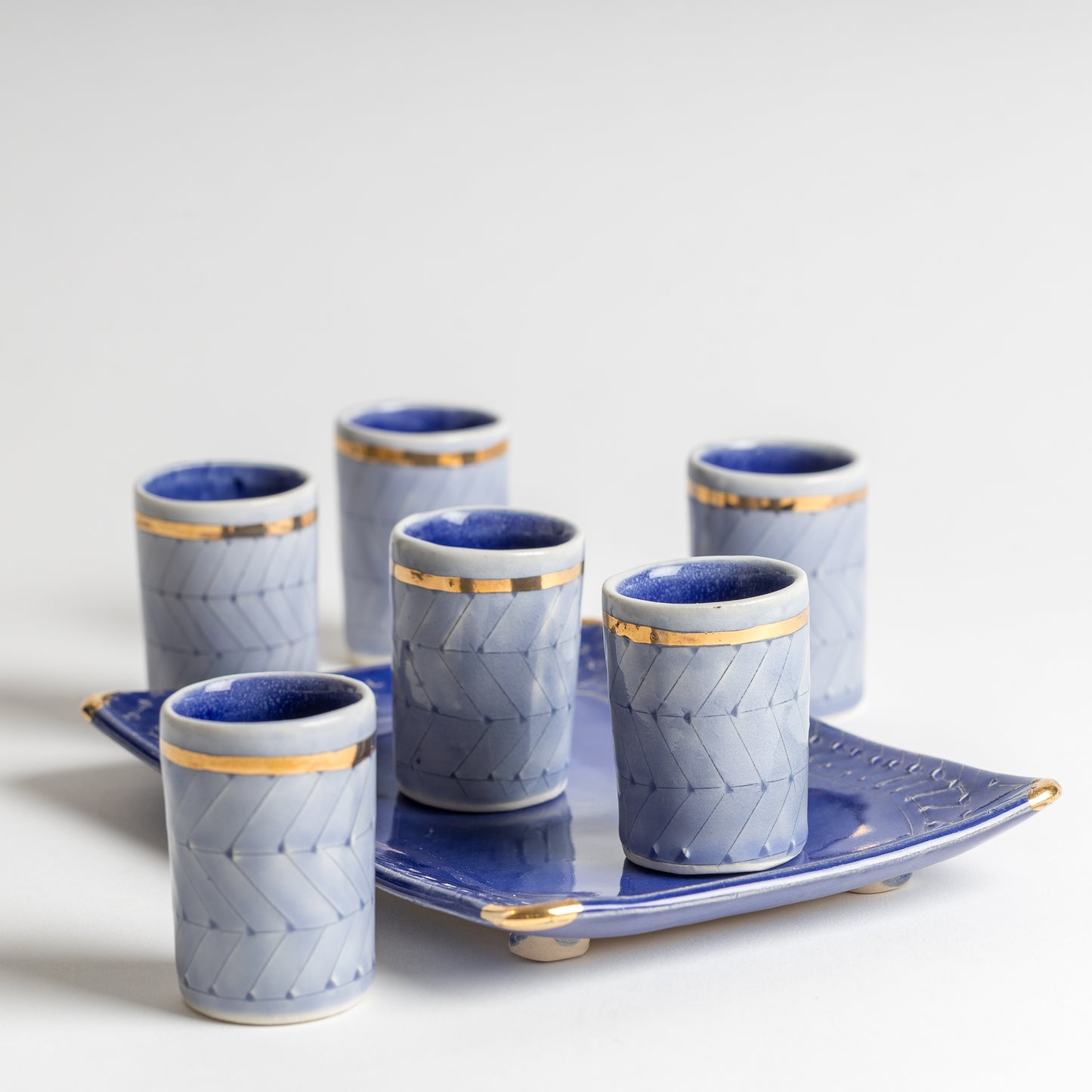 individual sky blue kiddush cups" bechers"