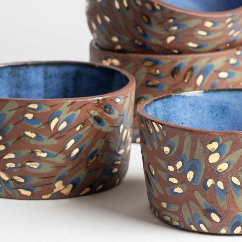 green peacock salad bowl