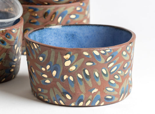 green peacock salad bowl