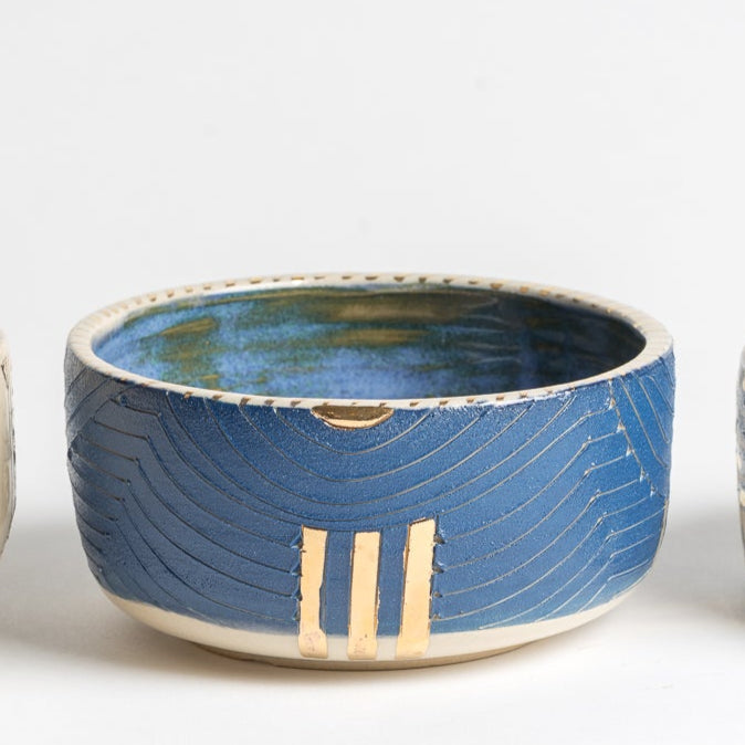 blue and white shabbat bowls