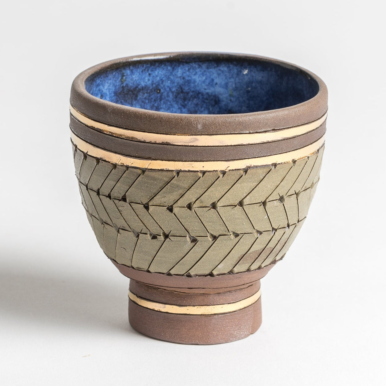 gold line terra cotta Havdalah Set