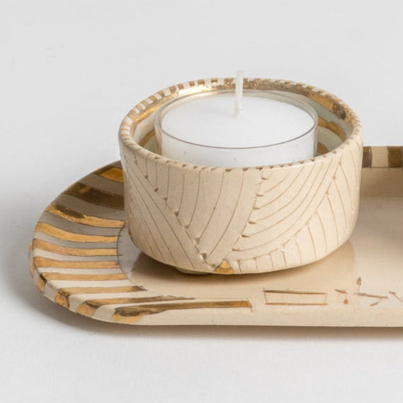 shalom Shabbat candle holders