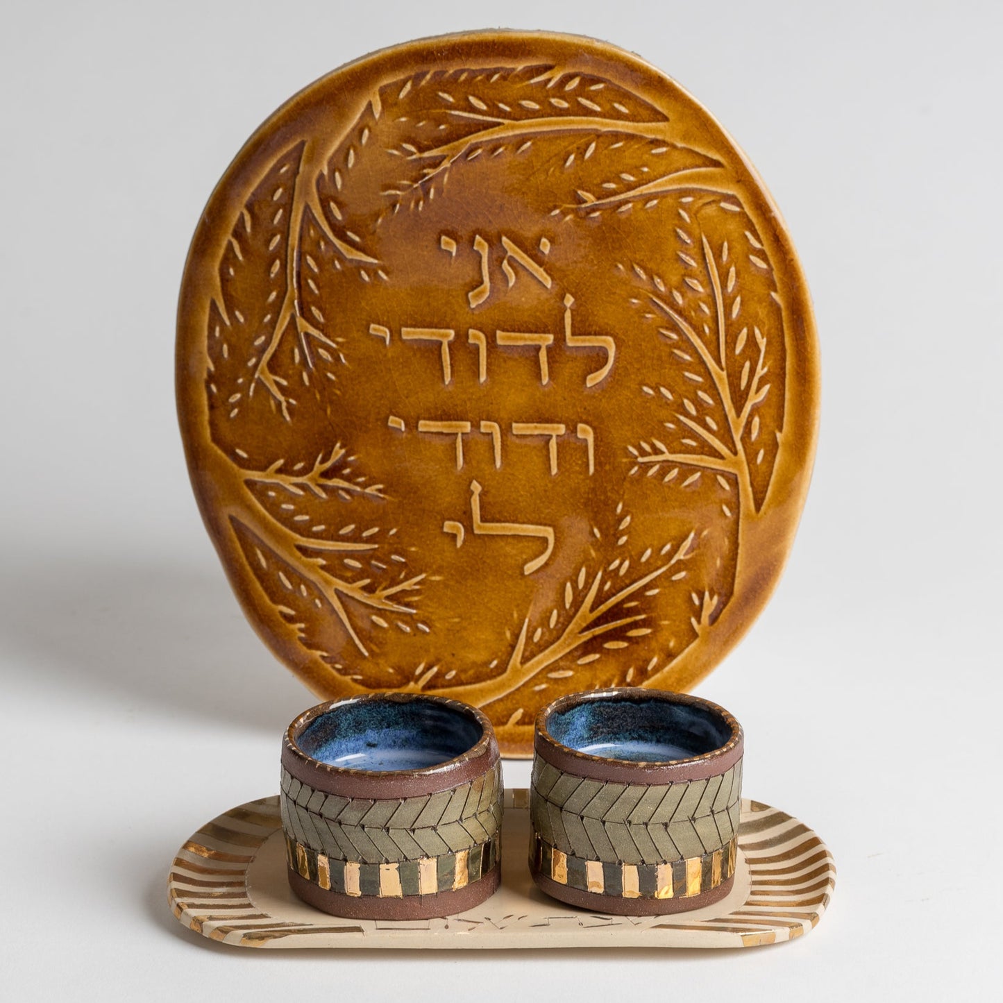terra cotta earth Shabbat Candle Holder