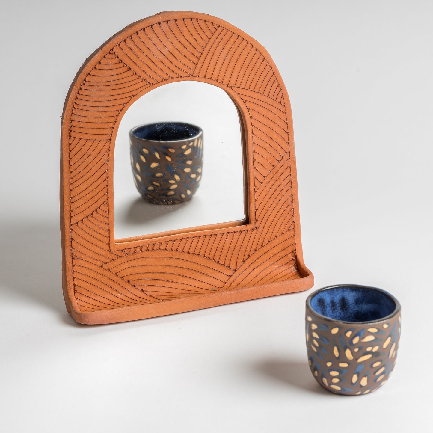 terra cotta wall mirror