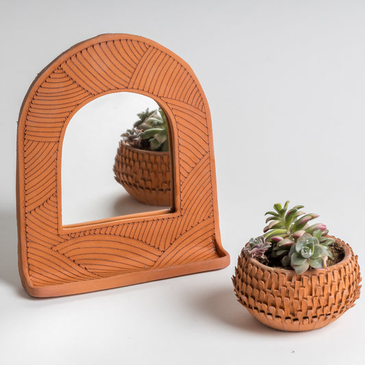 terra cotta wall mirror