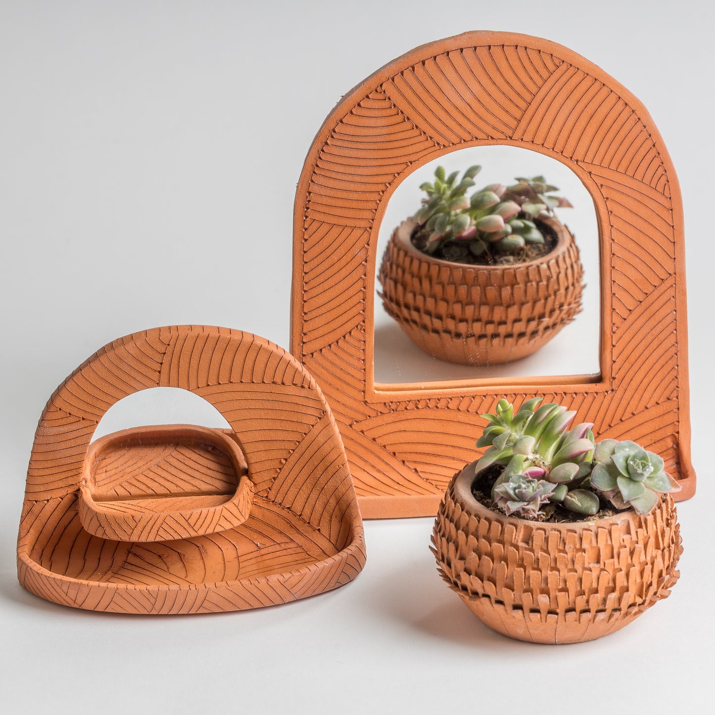 terra cotta wall mirror