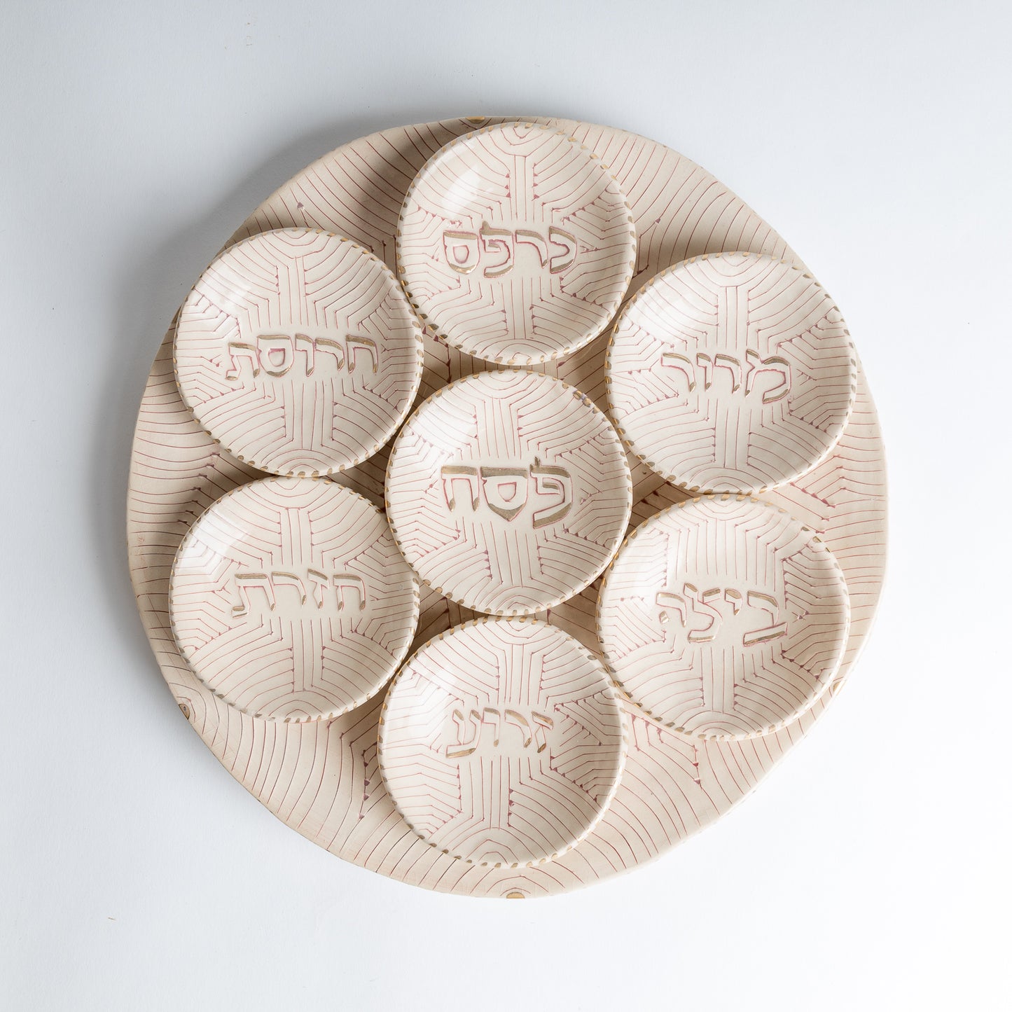 red line Passover Seder plate