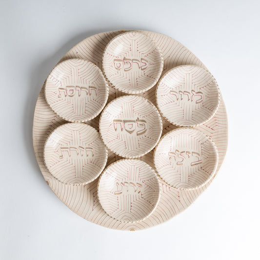 red line Passover Seder plate