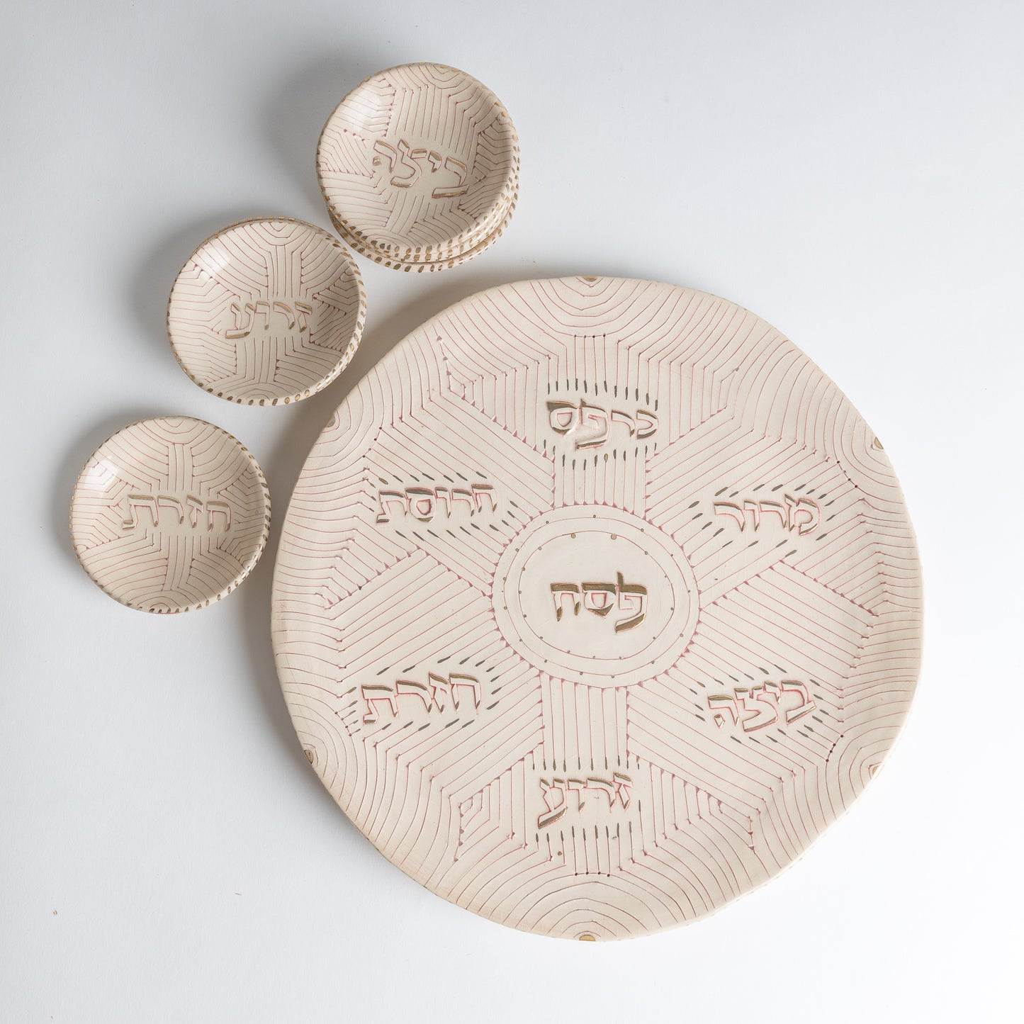 red line Passover Seder plate