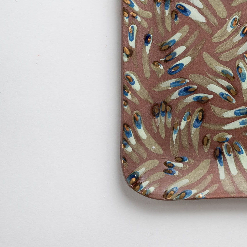 gold line terra cotta Havdalah Set