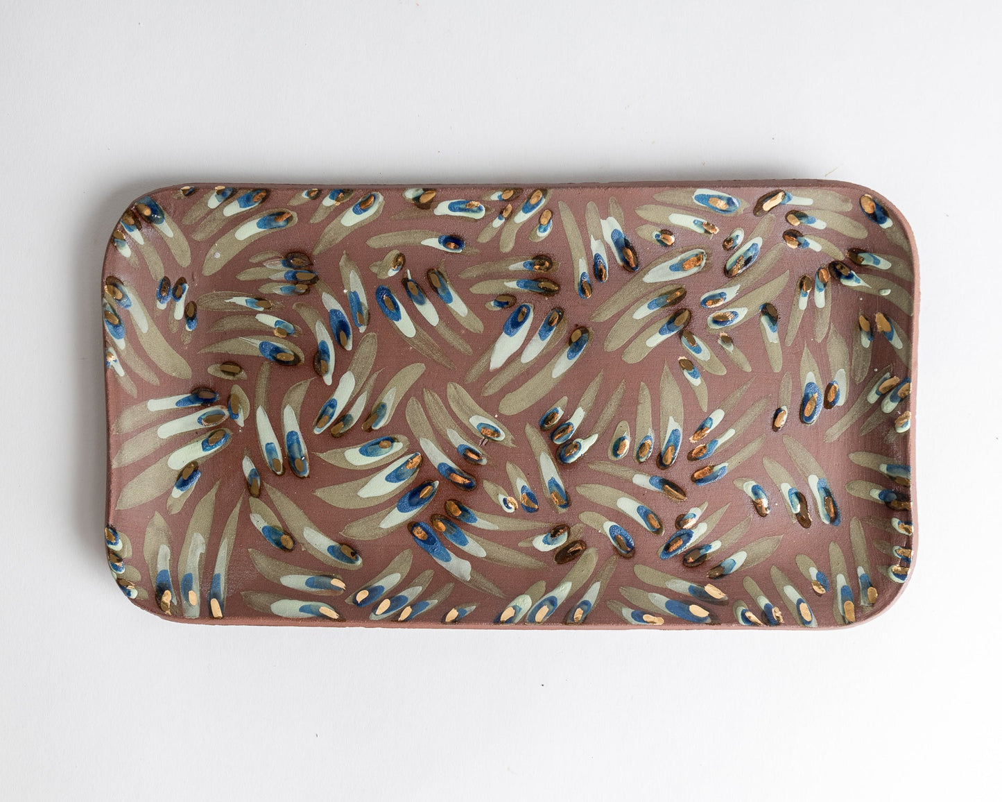 gold line terra cotta Havdalah Set