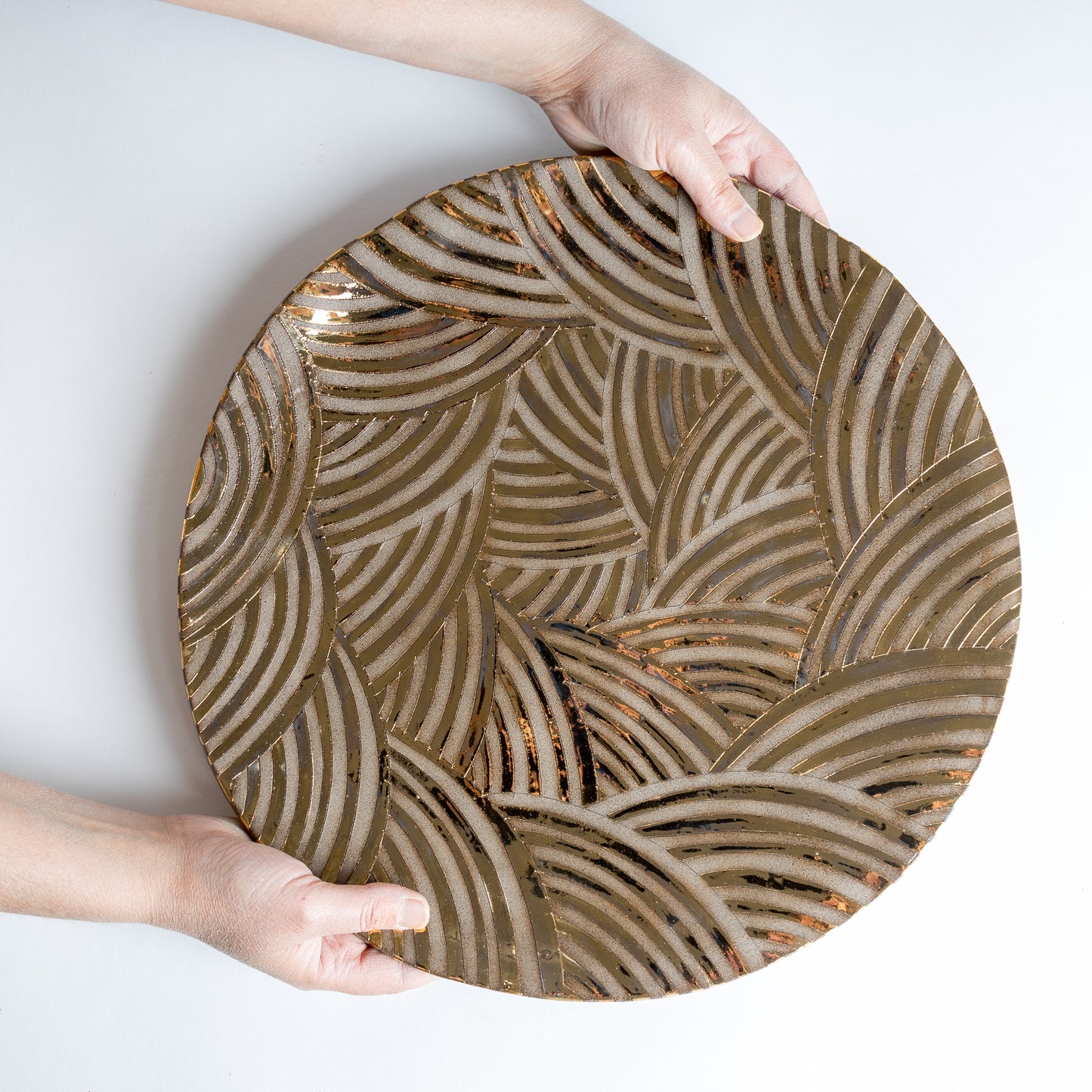 grey gold rainbow Fruit plate xl